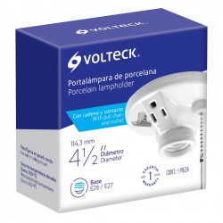 Portalampara de porcelana  con ladron y cadena  volteck
