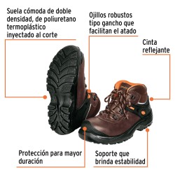 Zapatos dielectricos con casquillo  no.25  cafe
