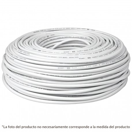 Cable thhw  ls  12 awg  color blanco rollo 100 m
