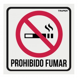 Letrero de senalizacion "no fumar"  19 x 19 cm